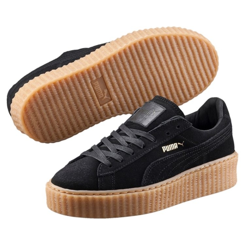 🆕 Rihanna x Fenty Puma Phatty Creepers • Suede Black and Oatmeal Sneakers